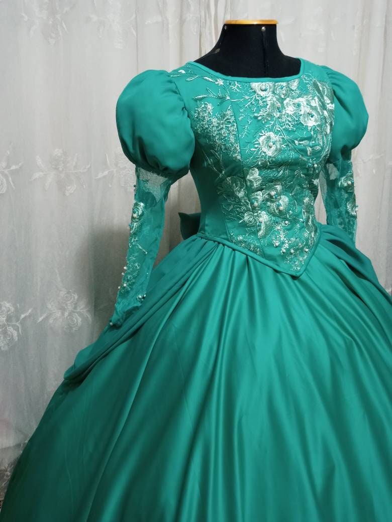 ariel green dress cosplay The little Mermaid Princess Ariel costume green Ariel dress Cosplay Costume