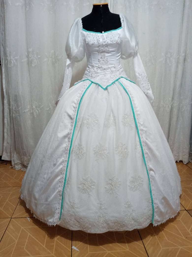 white christmas dresses Princess dress Cosplay Ariel wedding dress – MJcostume