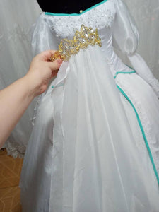 disney princess ariel wedding dress costume Princess Ariel Embroidered Wedding Dress Little Mermaid Cosplay Costume With Boning / Combination Lace Tie