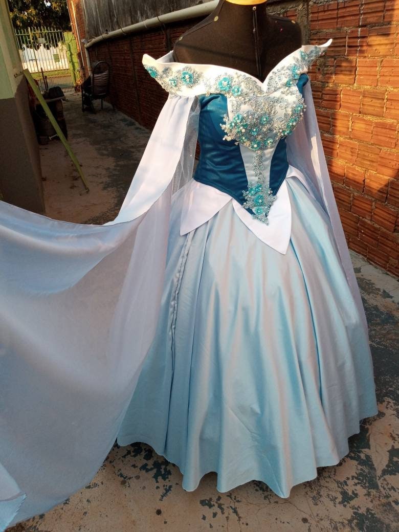 blue sleeping beauty dress The Blue Sleeping Princess Dress Luxury Kids Costume by Teresita Orillac Joy Costumes