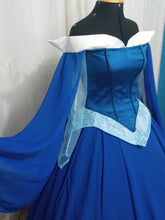 Load image into Gallery viewer, Princess customade+hoopskirt Cosplay Aurora Blue dress