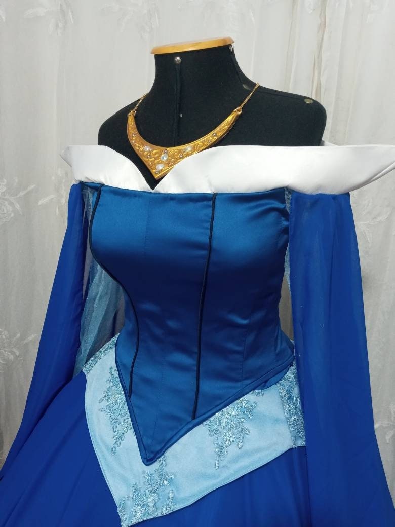 Princess customade+hoopskirt Cosplay Aurora Blue dress MJcostume Princess customade+hoopskirt Cosplay Aurora Blue dress MJcostume