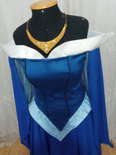 Load image into Gallery viewer, Princess customade+hoopskirt Cosplay Aurora Blue dress