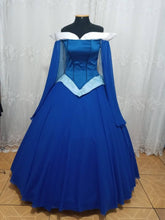 Load image into Gallery viewer, Princess customade+hoopskirt Cosplay Aurora Blue dress