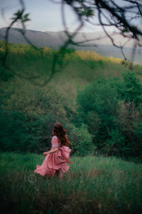 Women Cotton Romantic Inspired Cathy Elegant Pink Dress