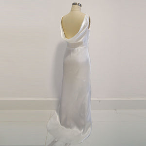 1930s inspired satin gown bias wedding bridal Cowl neck bridal gown dress