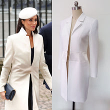 Load image into Gallery viewer, Cream wool fall Duchess of sussex white minimalistic Meghan Coat