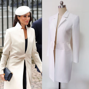 Cream wool fall Duchess of sussex white minimalistic Meghan Coat
