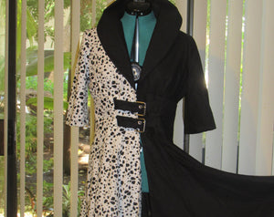 Cruella Dalmatian Coat Cosplay Costume for Teens/Adults