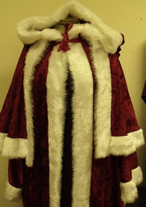Crushed velvet St Nicholas Father Christmas Victorian Santa Xmas Robe with jacket and trousers