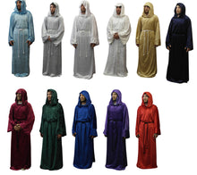 Load image into Gallery viewer, Crushed Velvet Unisex Adult Robe with Hood Monk Pagan Wizard Knight