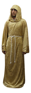 Crushed Velvet Unisex Adult Robe with Hood Monk Pagan Wizard Knight
