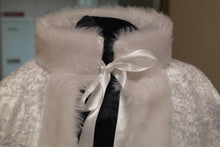 Load image into Gallery viewer, Crushed velvet short cape edged in faux fur