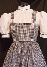 Load image into Gallery viewer, Black and White Dress Costume OZ Custom Child Size DOROTHY Costume AUTHENTIC Reproduction