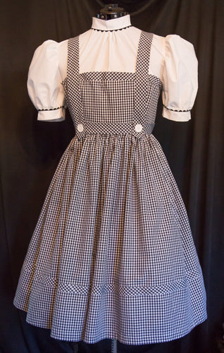 Black and White Dress Costume OZ Custom Child Size DOROTHY Costume AUTHENTIC Reproduction