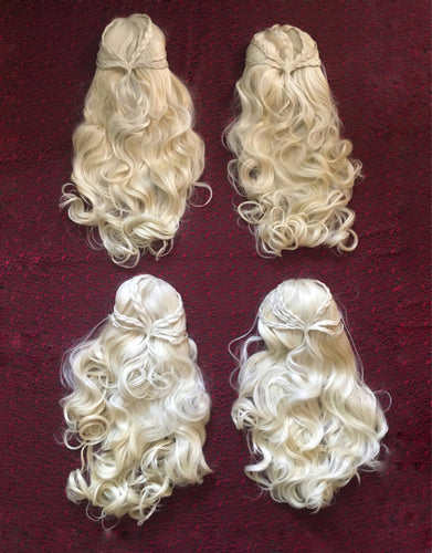 White Blonde Braided Curly WIg Princess Cosplay Daenerys Wig