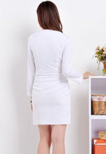 Load image into Gallery viewer, Kate Middleton inspired engagement Deep V neckline White wrap dress