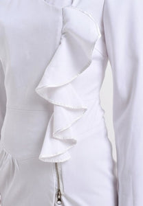 Kate Middleton inspired engagement Deep V neckline White wrap dress