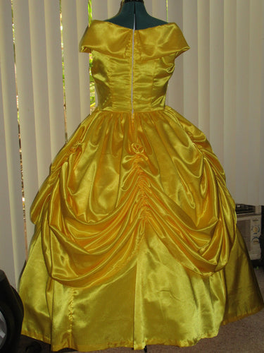 Deluxe Classic Belle Princess Costume Gown for Girls Teens Adults
