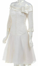 Load image into Gallery viewer, Designer Edward Scissorhands White Midi Beautiful Dress