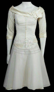 Designer Edward Scissorhands White Midi Beautiful Dress
