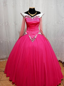 Princess Aurora Costume hoop skirt Cosplay Aurora Pink Dress