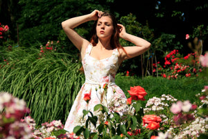 Dress with roses Summer mini dress Pretty dress