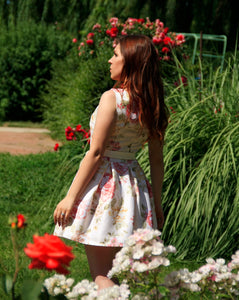 Dress with roses Summer mini dress Pretty dress