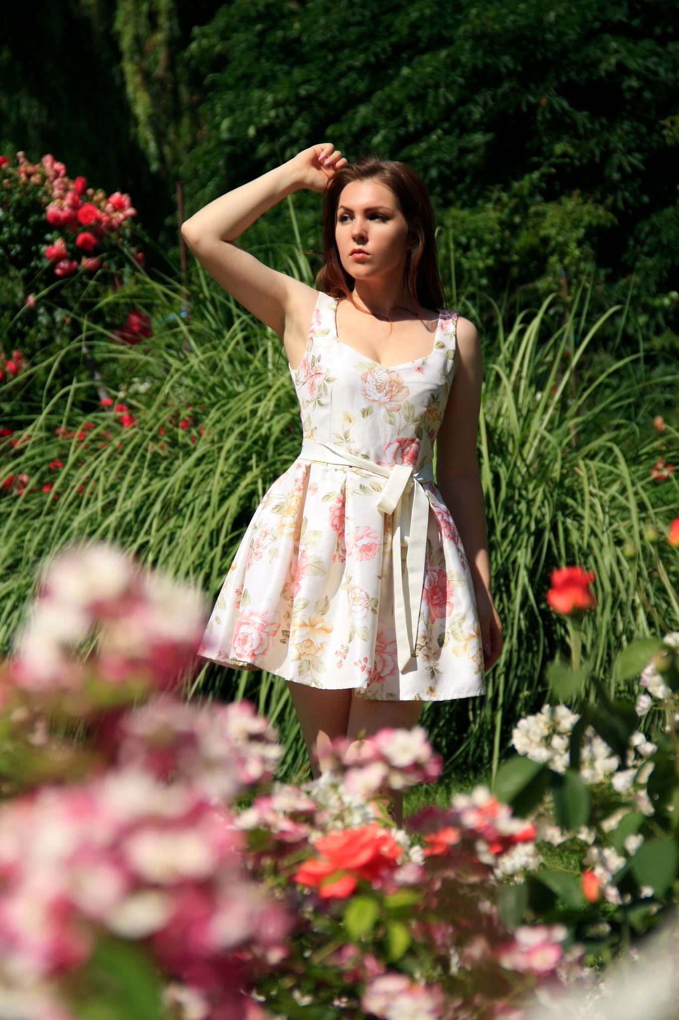 Dress with roses Summer mini dress Pretty dress MJcostume Dress with roses Summer mini dress Pretty dress MJcostume
