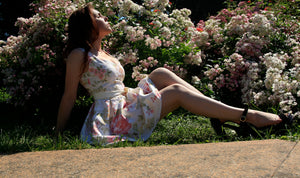 Dress with roses Summer mini dress Pretty dress