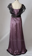 Load image into Gallery viewer, Eggplant bridesmaid Murder mystery Downton Abbey Purple amethyst dress