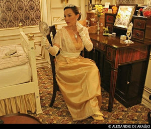 Titanic Downton Abbey vintage styled with ivory lace and Swarovski crystals Edwardian Dress