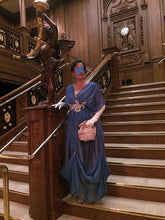 Load image into Gallery viewer, Abbey dinner Titanic event or alternative blue wedding dress