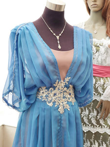 Abbey dinner Titanic event or alternative blue wedding dress
