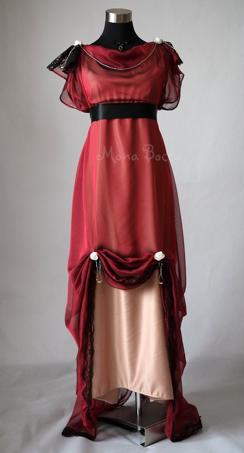 Alternative wedding Burgundy red dress Edwardian wine evening dress MJcostume Alternative wedding Burgundy red dress Edwardian wine evening dress MJcostume