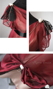 Alternative wedding Burgundy red dress Edwardian wine evening dress