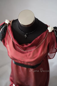 Alternative wedding Burgundy red dress Edwardian wine evening dress
