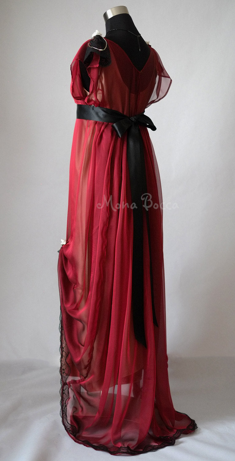Alternative wedding Burgundy red dress Edwardian wine evening dress MJcostume Alternative wedding Burgundy red dress Edwardian wine evening dress MJcostume