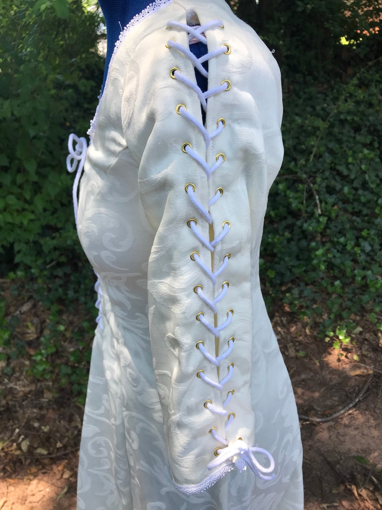 elizabeth swann white dress Elizabeth Swann Inspired Cream Under Dress from Pirates of the Caribbe – MJcostume