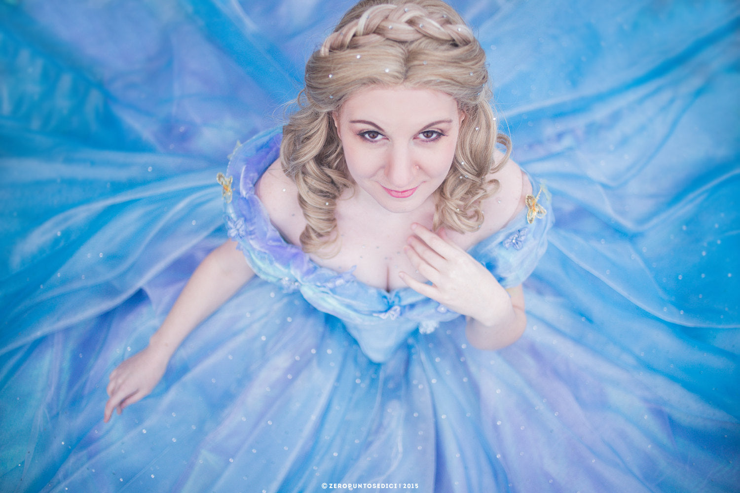Ella Cinderella movie 2015 blue ballgown