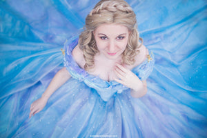 Ella Cinderella movie 2015 blue ballgown