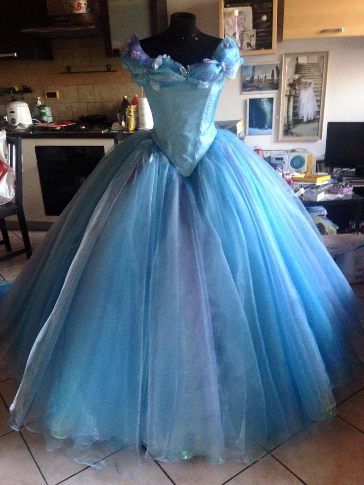Ella Cinderella movie 2015 blue ballgown