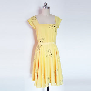Mia Yellow Floral Swing dress Emma Stone inspired yellow swing dress