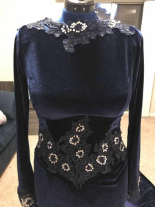 Custom Adult Blue or Navy Regina the Evil Queen Inspired Engagement Gown Dress Cosplay Costume Ouat Once Upon a Time