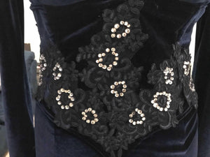Custom Adult Blue or Navy Regina the Evil Queen Inspired Engagement Gown Dress Cosplay Costume Ouat Once Upon a Time