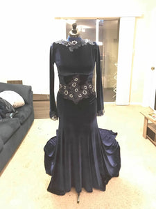 Custom Adult Blue or Navy Regina the Evil Queen Inspired Engagement Gown Dress Cosplay Costume Ouat Once Upon a Time