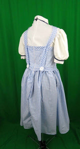 Farm girl inspired Blue & White Checkered Dress Costume Cosplay Adult wizard of oz