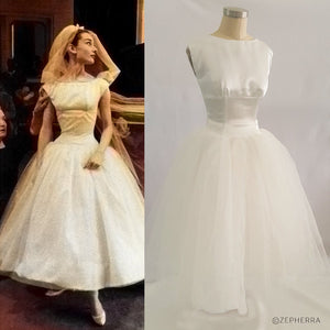 1950s Wedding tea length gown dress Funny Face Audrey Hepburn Wedding Dress