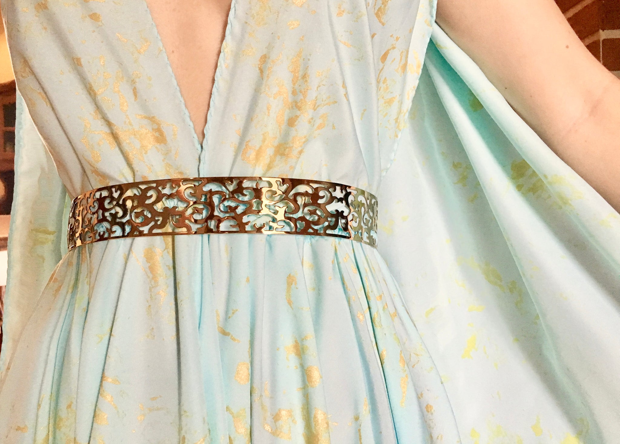khaleesi blue and gold dress daenerys qarth dress Fabric & Fiction