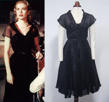 Load image into Gallery viewer, Vintage 50s Little Black Grace Kelly Rear window black dress